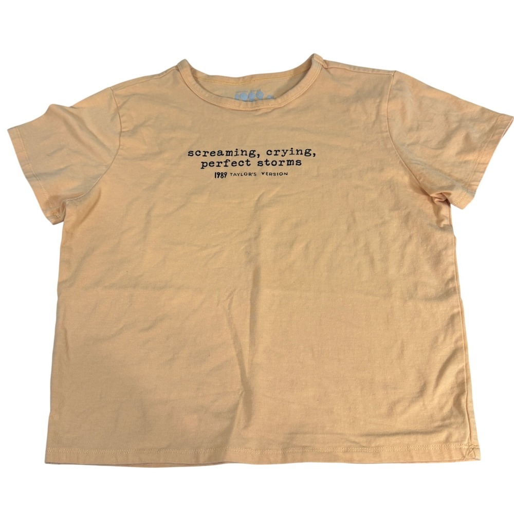 Taylor Swift 1989 Taylors Version Peach Graphic Tee Shirt XL Screaming Crying